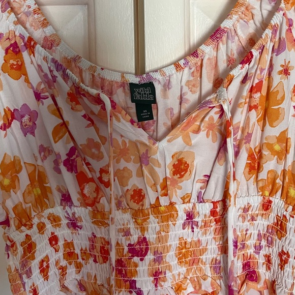 Fun Summery dress with Orange and Pink floral design! - Picture 3 of 3
